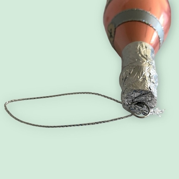 Champagne Bottle Ornament / Bauble | Pink Rose Color | Xmas, Valentines, Wedding - Picture 4 of 4